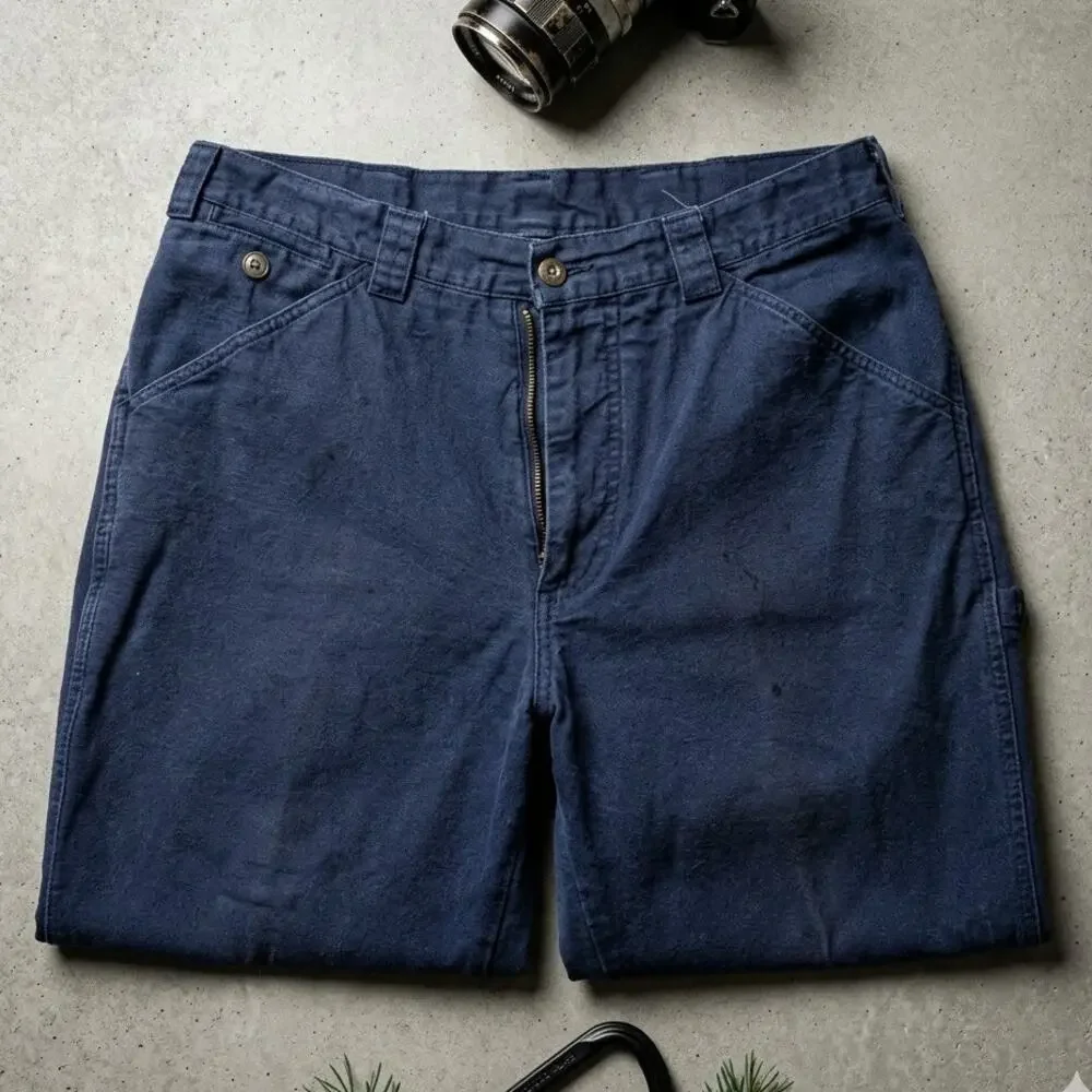Vintage 80s The North Face Canvas Pants Mens 32 Navy Blue Sun Faded Made USA